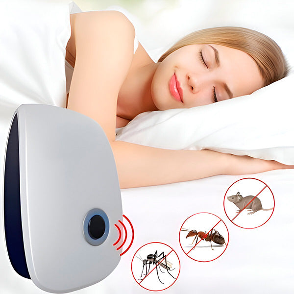 Ultrasonic Pest Repeller for Mosquitoes Mice Ants Roaches | Indoor Electronic Bug Control Device Chemical-Free Non-Toxic | Safe for Kids Pet