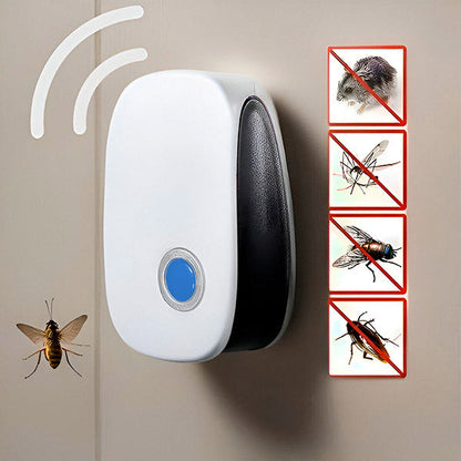 Ultrasonic Pest Repeller for Mosquitoes Mice Ants Roaches | Indoor Electronic Bug Control Device Chemical-Free Non-Toxic | Safe for Kids Pet