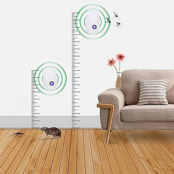 Ultrasonic Pest Repeller for Mosquitoes Mice Ants Roaches | Indoor Electronic Bug Control Device Chemical-Free Non-Toxic | Safe for Kids Pet