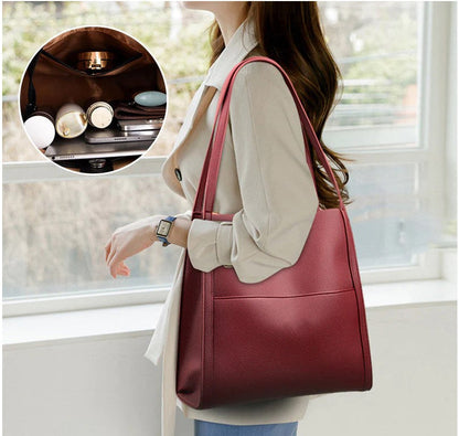 Genuine Leather Crossbody Shoulder Bag with Magnetic Closure for Women – Spacious Everyday Handbag for iPad Mini, Wallet & Essentials – Clas