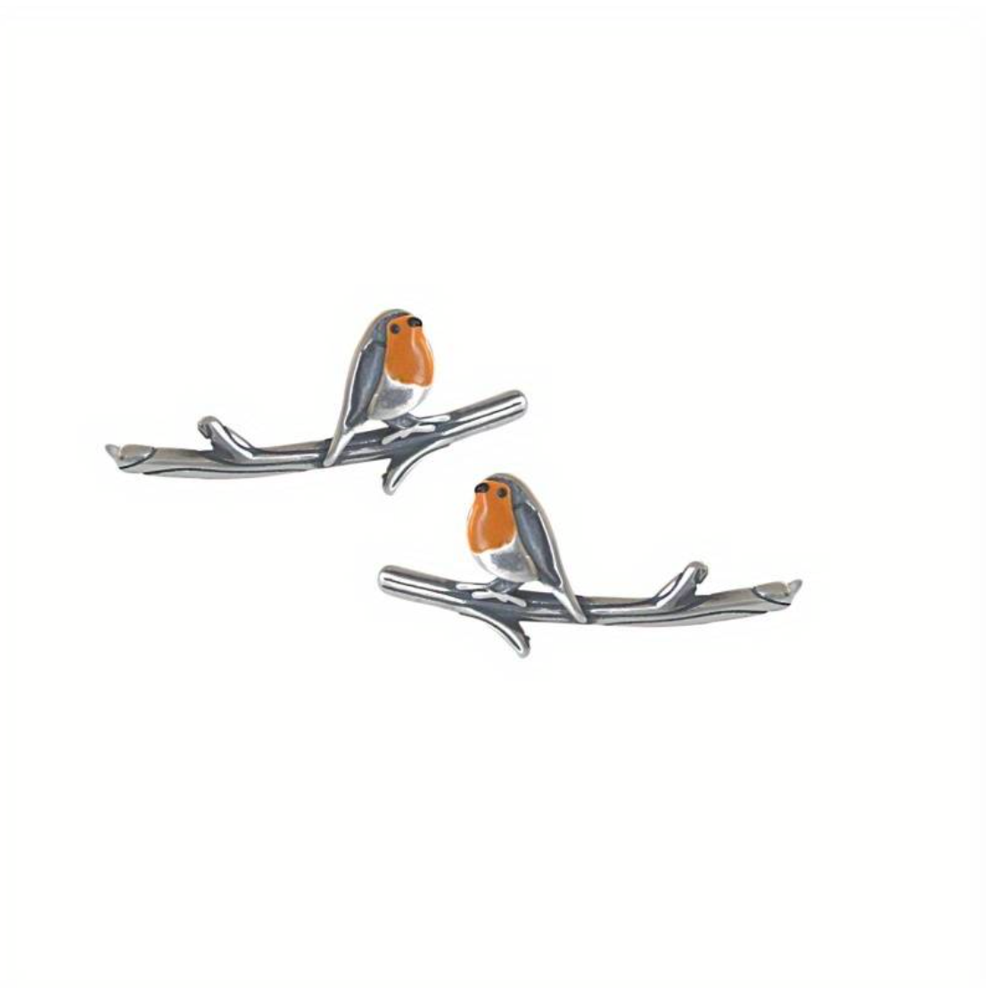 Artisan Bird Earrings in Colored Glass with Sterling Silver Hooks for Women