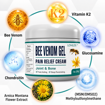 Warming Bee Venom Joint & Muscle Relief Cream for Stiffness & Discomfort Deep Massage Therapy Herbal Topical Balm for Knee Back Shoulder Nec