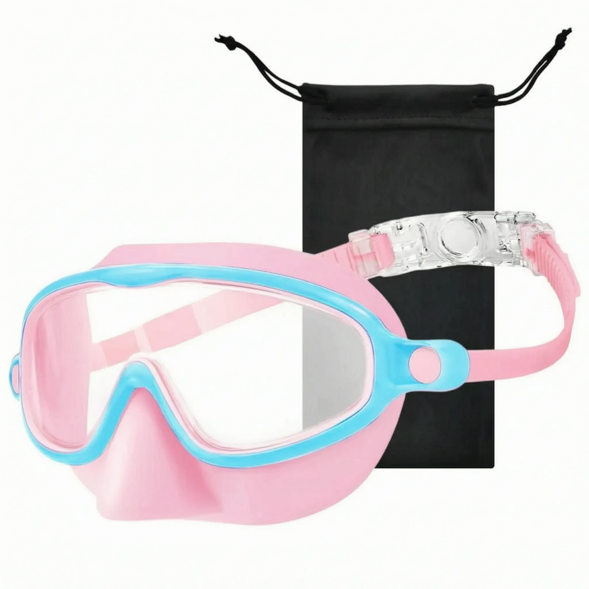 Kids Swimming Goggles with Full Face Coverage & Nose Guard for Learn-to-Swim, Pool Training
