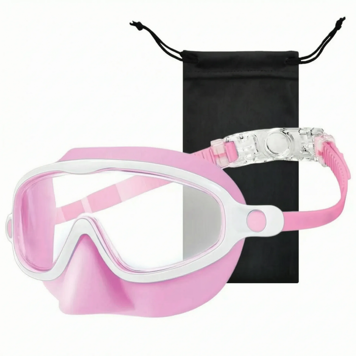 Kids Swimming Goggles with Full Face Coverage & Nose Guard for Learn-to-Swim, Pool Training
