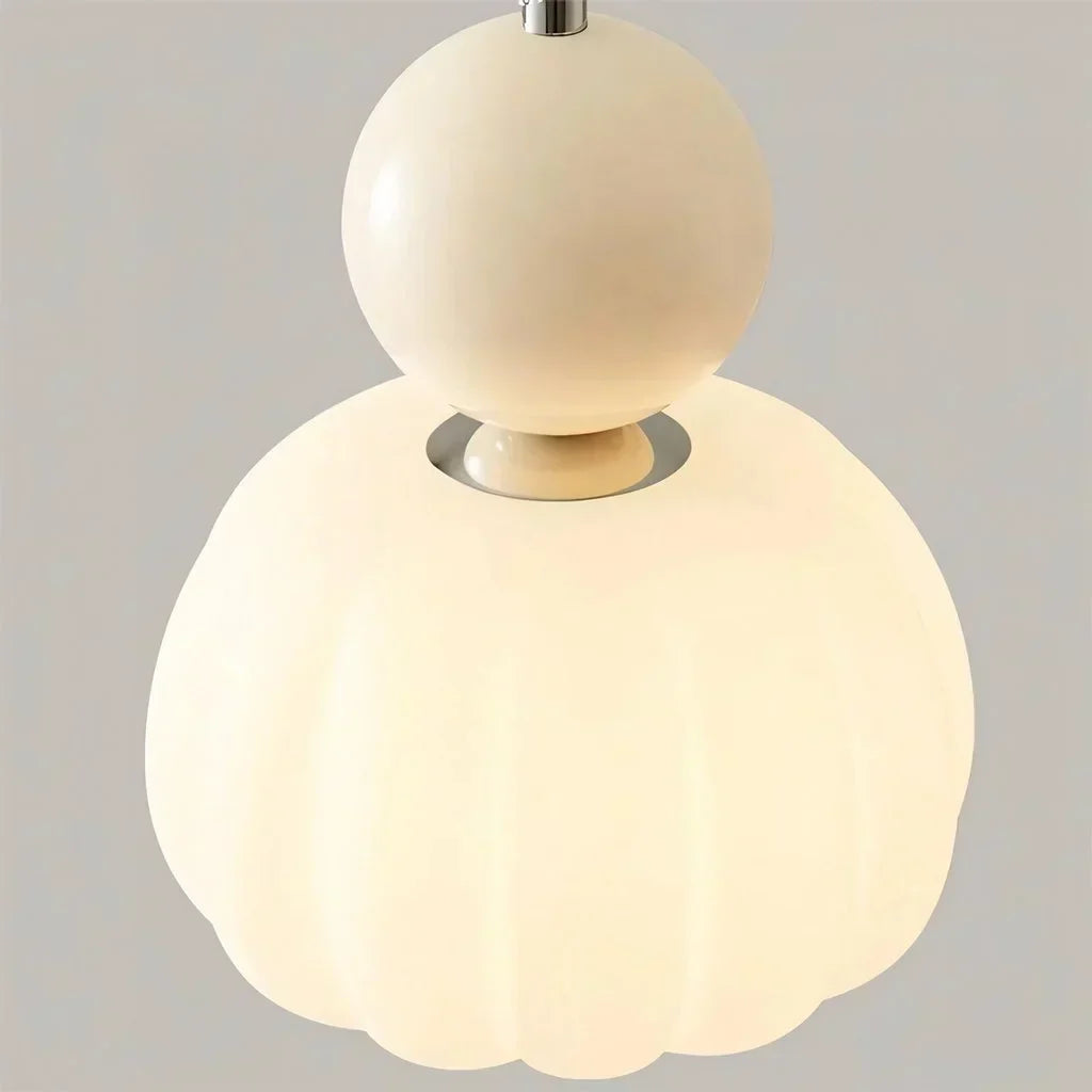 Spherical Hanging Light Fixture 6.3 Inch Beige PMMA Shade for Kitchen Island Dining Room Overhead Accent Modern Globe Ceiling Lamp Metal Fra