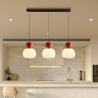 Spherical Hanging Light Fixture 6.3 Inch Beige PMMA Shade for Kitchen Island Dining Room Overhead Accent Modern Globe Ceiling Lamp Metal Fra