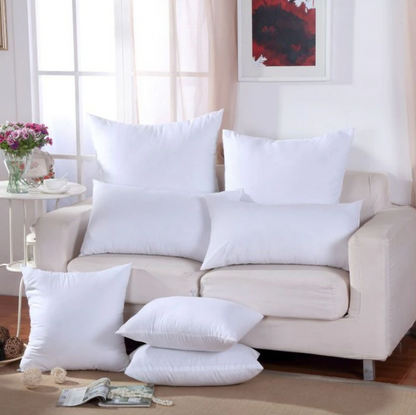 Refillable Pillow Form with Zip-Open Filling for Couches, Beds & Chairs – White Polyester Inner Core