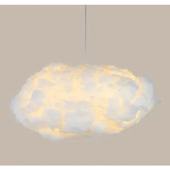 Fluffy Cloud Hanging Lamp 16-Inch White Cotton Overhead Light for Kids Room Nursery Bedroom Soft Warm Glow LED Ceiling Fixture