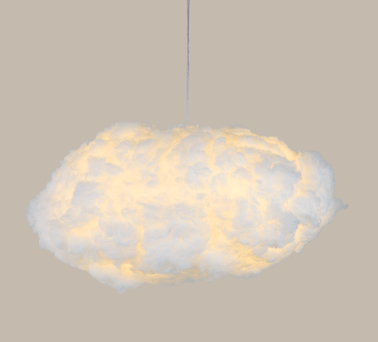 Cotton Cloud Hanging Pendant Light for Bedroom & Nursery | Soft White Glow Ceiling Fixture | Modern Fluffy Kids Room Decor | Winter Sky