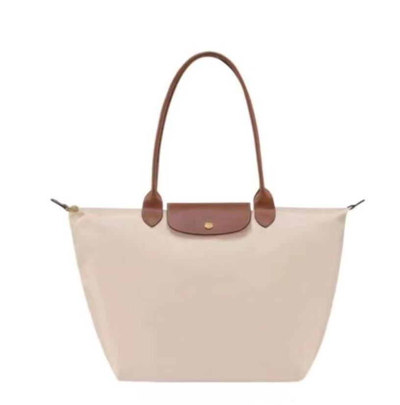 Water-Resistant Nylon Tote Bag with Leather Accents – Spacious Shoulder Carryall for Work, Travel & Everyday Use