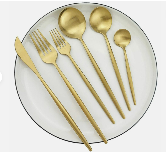 Stainless Steel Flatware Set – Matte Finish 5-Piece Place Settings for Everyday & Formal Dining