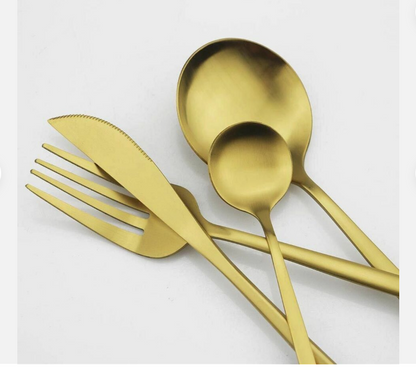 Stainless Steel Flatware Set – Matte Finish 5-Piece Place Settings for Everyday & Formal Dining