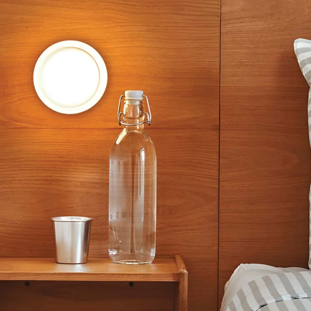 LED Wall Sconce Light – Acrylic Aluminum Button-Switch Fixture for Bedroom Bathroom Hallway – Ambient Glow Ceiling Mounted