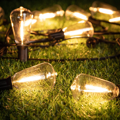 Weather-Resistant Patio Globe Lights with 15 Unbreakable Bulbs – 33 ft Plug-In Bistro Lighting for Deck, Yard, and Garden – Dimmable Weather