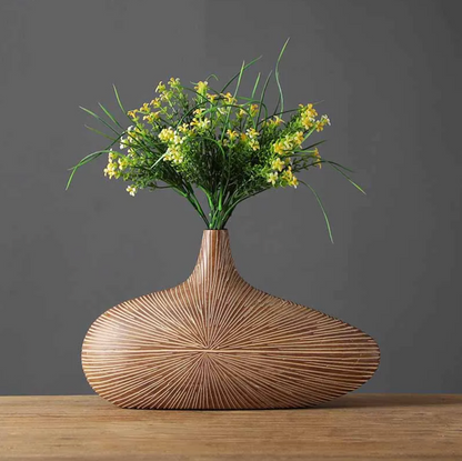 Handcrafted Desert-Inspired Elongated Decorative Bowl with Wood-Grain Texture for Modern Home Decor