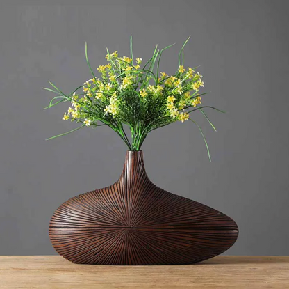 Handcrafted Desert-Inspired Elongated Decorative Bowl with Wood-Grain Texture for Modern Home Decor