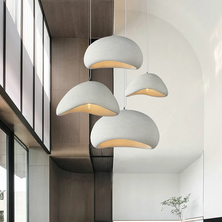 Ceiling Pendant Light Fixture Minimalist Japanese Design HDPE Glass Iron Hardwired for Dining Room Kitchen Island Living Room Bedroom Modern