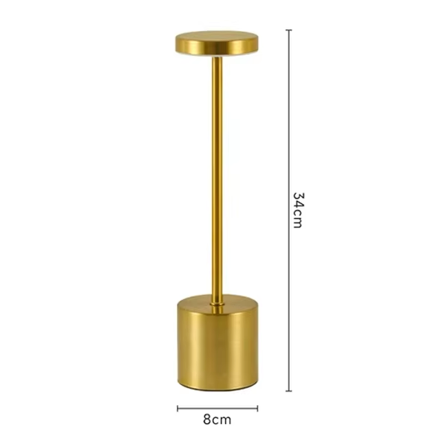 Cordless LED Bedside Light Aluminum 13.4 in USB Rechargeable Touch Dimmable Nightstand Lamp for Bedroom Restaurant Desk 3 Brightness Levels