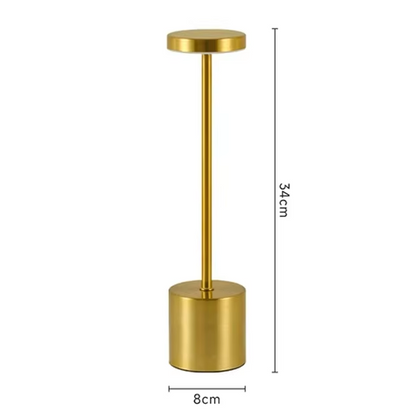 Cordless LED Bedside Light Aluminum 13.4 in USB Rechargeable Touch Dimmable Nightstand Lamp for Bedroom Restaurant Desk 3 Brightness Levels