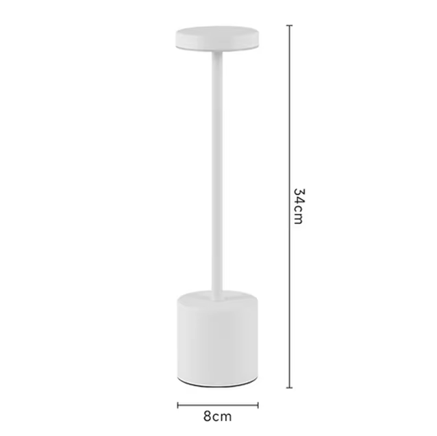Cordless LED Bedside Light Aluminum 13.4 in USB Rechargeable Touch Dimmable Nightstand Lamp for Bedroom Restaurant Desk 3 Brightness Levels