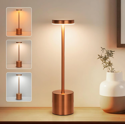 Cordless LED Bedside Light Aluminum 13.4 in USB Rechargeable Touch Dimmable Nightstand Lamp for Bedroom Restaurant Desk 3 Brightness Levels