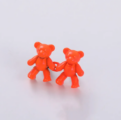 Adjustable Waist Clip Pin with Bear Design for Jeans Dresses Pants Quick Cinch No-Sew Removable Clothing Fastener Alloy