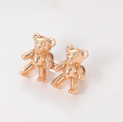 Adjustable Waist Clip Pin with Bear Design for Jeans Dresses Pants Quick Cinch No-Sew Removable Clothing Fastener Alloy