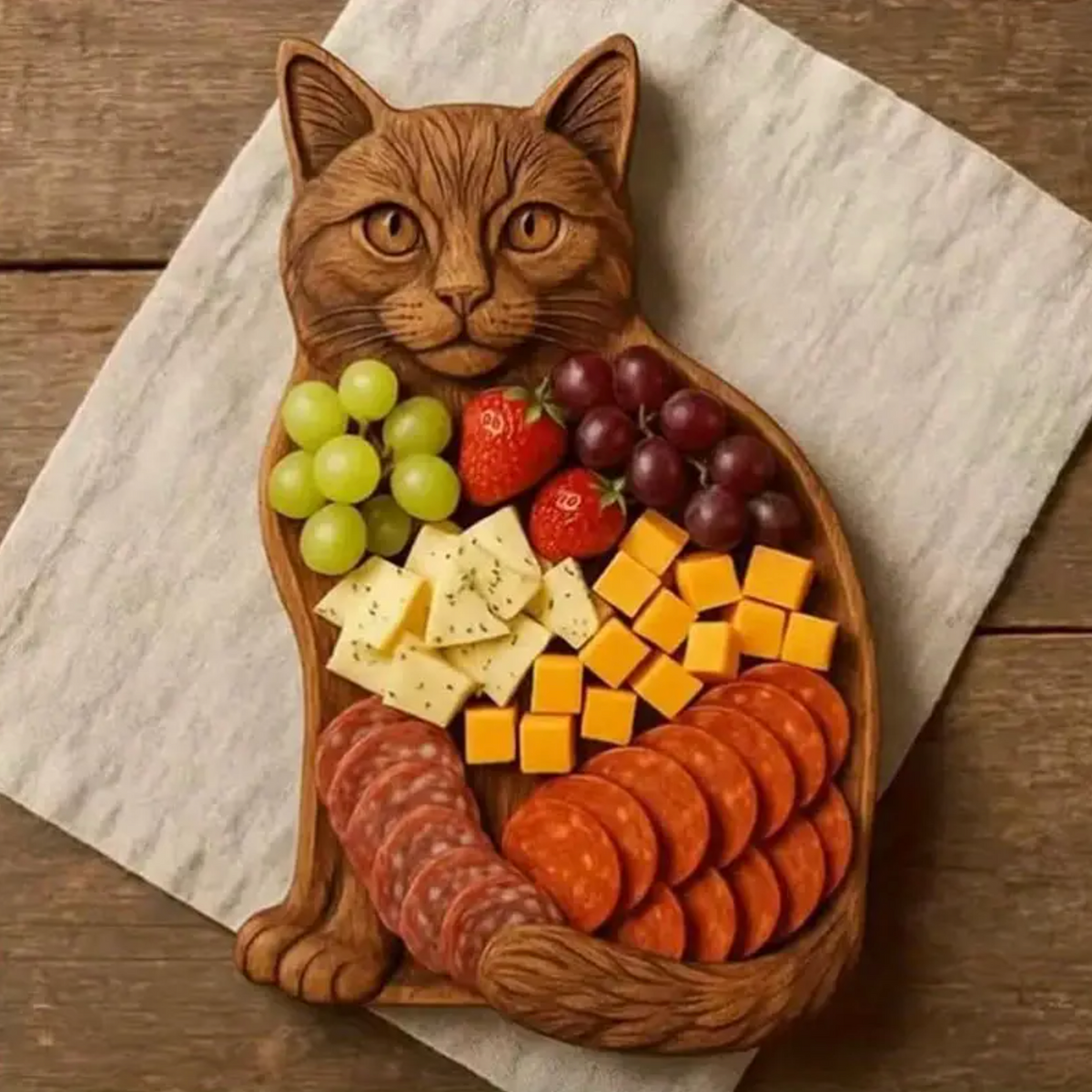 WhiskerBoard™ – Cat-Shaped Charcuterie Platter