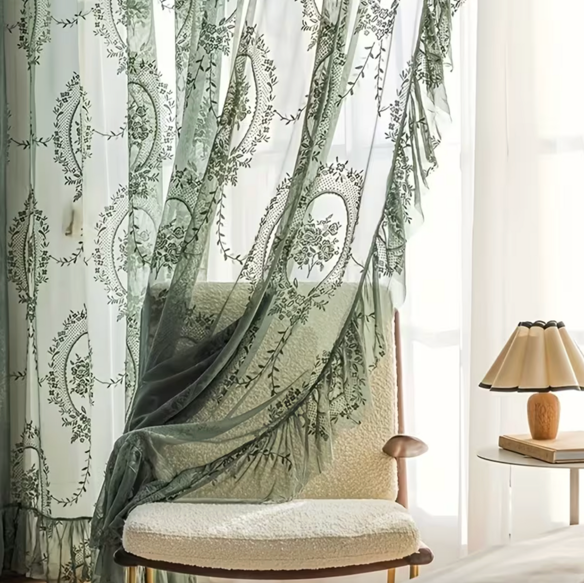 Herbelle™ – Vintage Botanical Embroidered Curtain