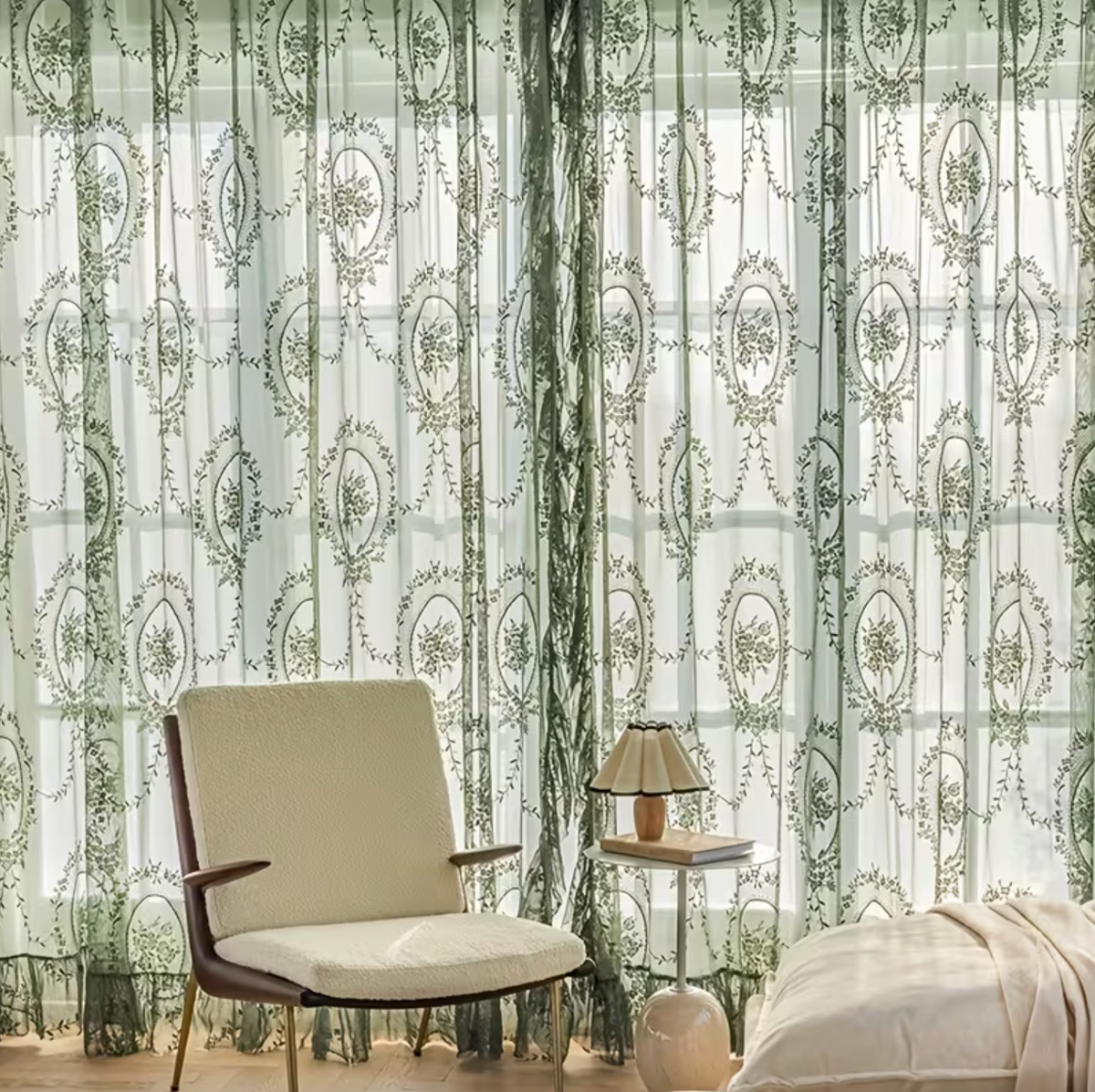 Herbelle™ – Vintage Botanical Embroidered Curtain