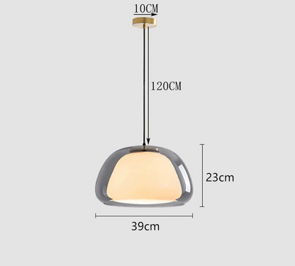 Elegant Glass Pendant Light | Modern Adjustable Dome Design for Kitchen Island Lighting