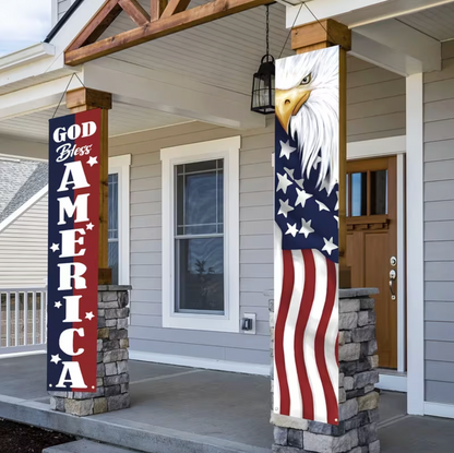 God Bless America™ – Patriotic Eagle Porch Banner Set
