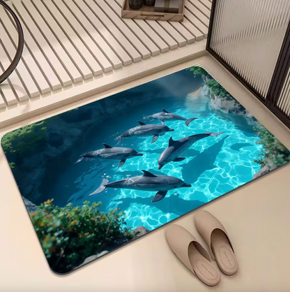 Azure Cove™ – Dolphin Bath Mat