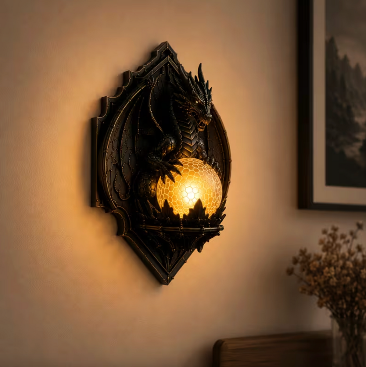 Drakonis™ – Dragon Orb Wall Lamp