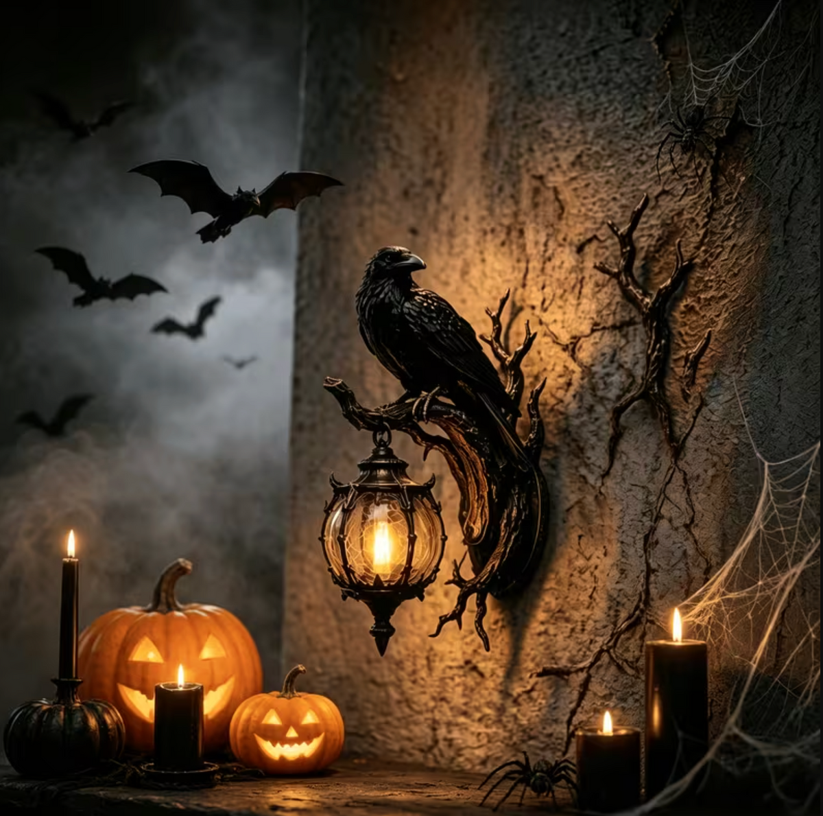 Nevermore™ – Raven Lantern Wall Lamp