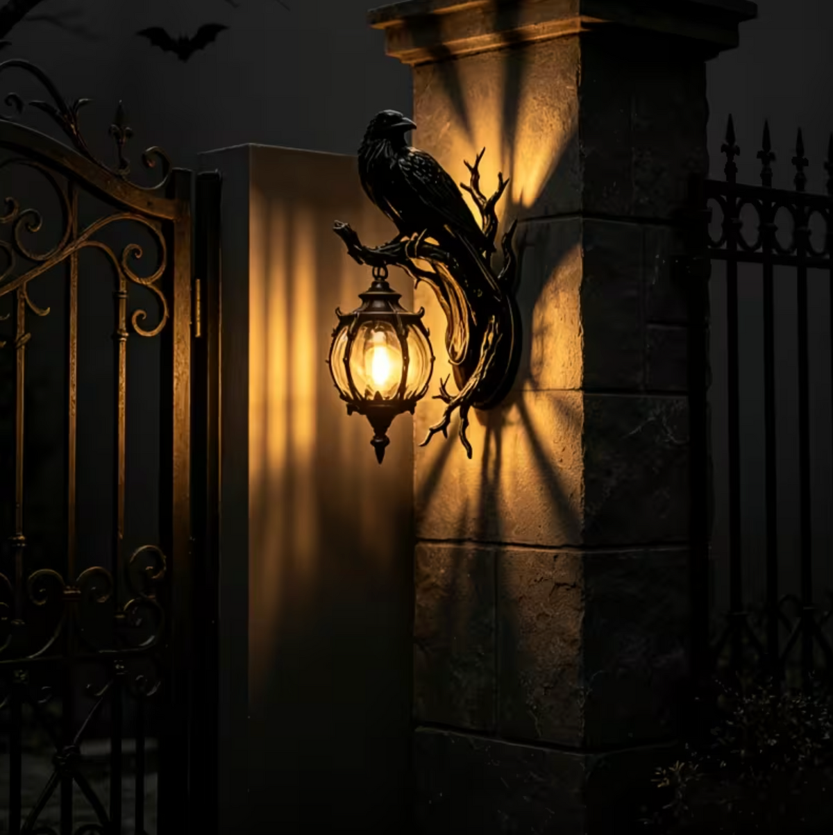 Nevermore™ – Raven Lantern Wall Lamp