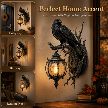 Nevermore™ – Raven Lantern Wall Lamp