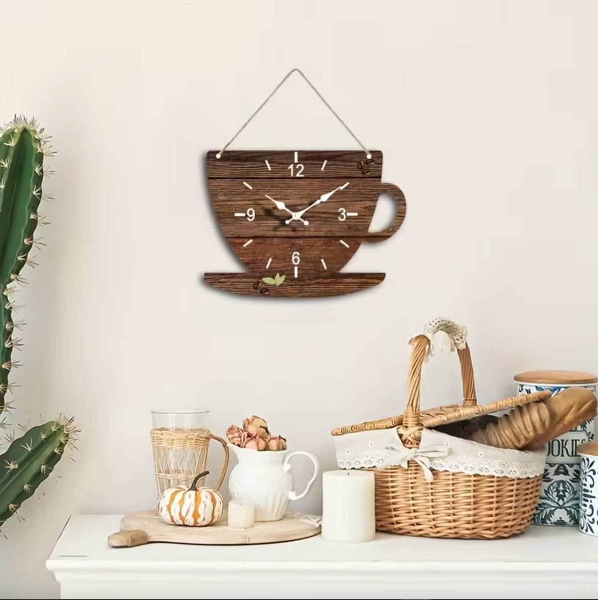 BrewTime™ - Rustic Coffee Wall Clock