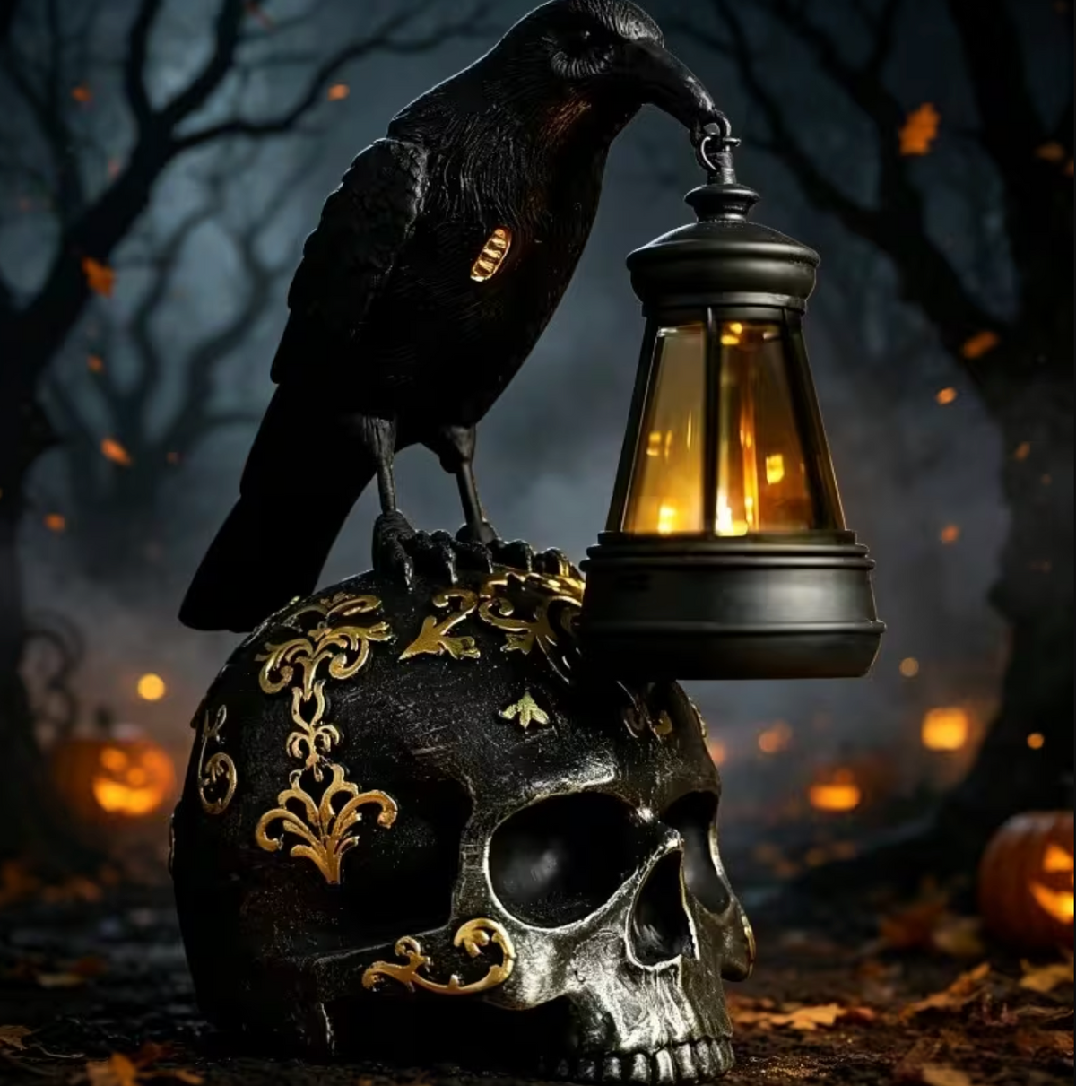 Gravewing™ – Raven Skull Lantern