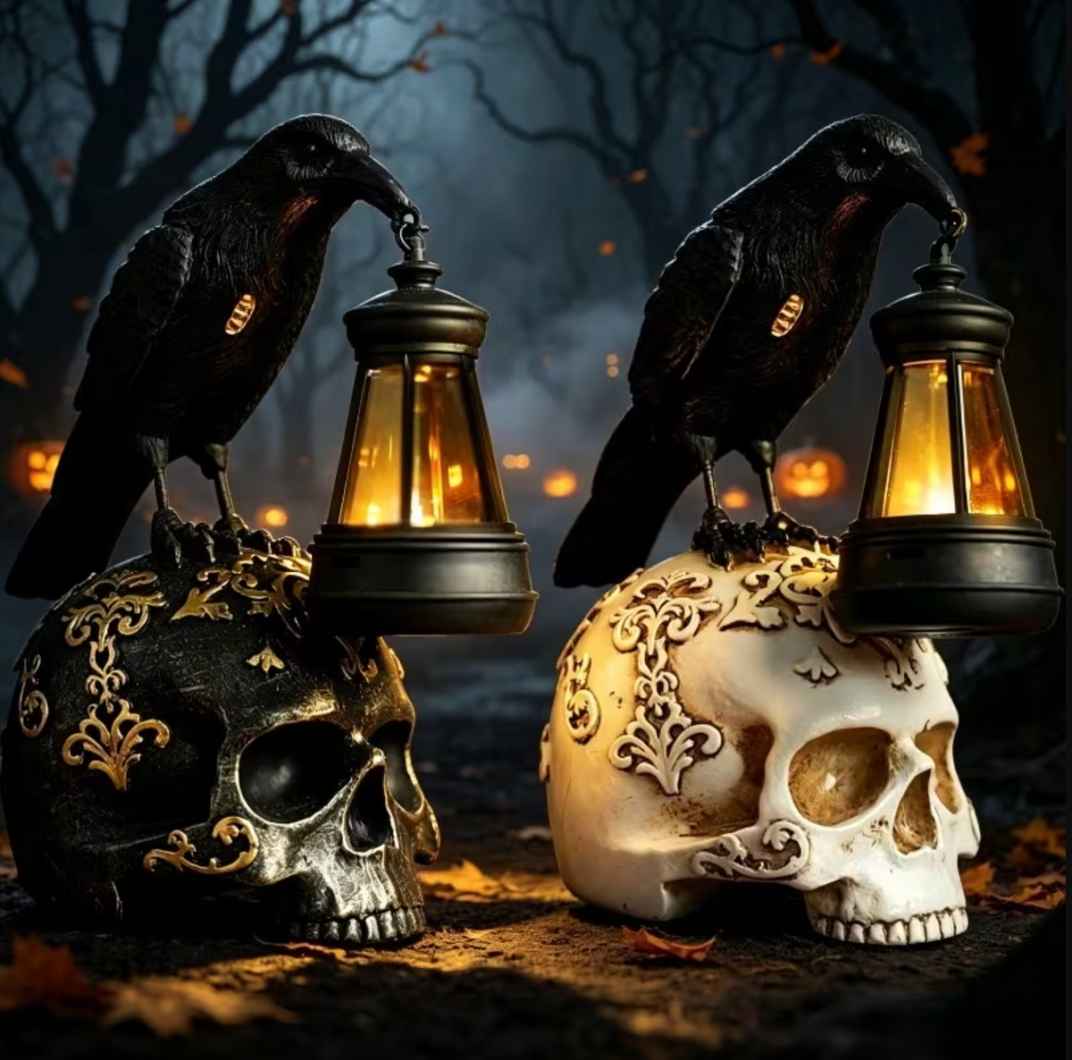 Gravewing™ – Raven Skull Lantern