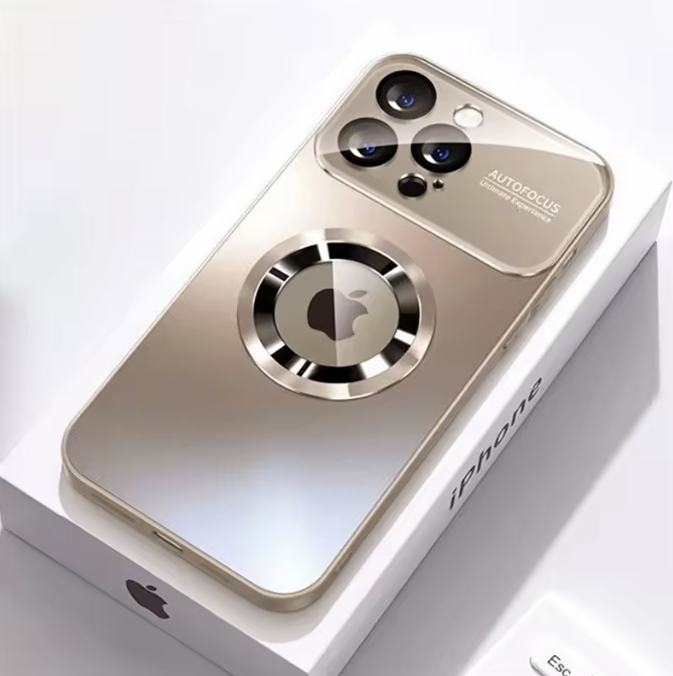 Glossy Magnetic Snap-On iPhone Case with MagSafe Compatibility for Wireless Charging | Premium Mirror Finish Protective Cover | Slim Lightwe