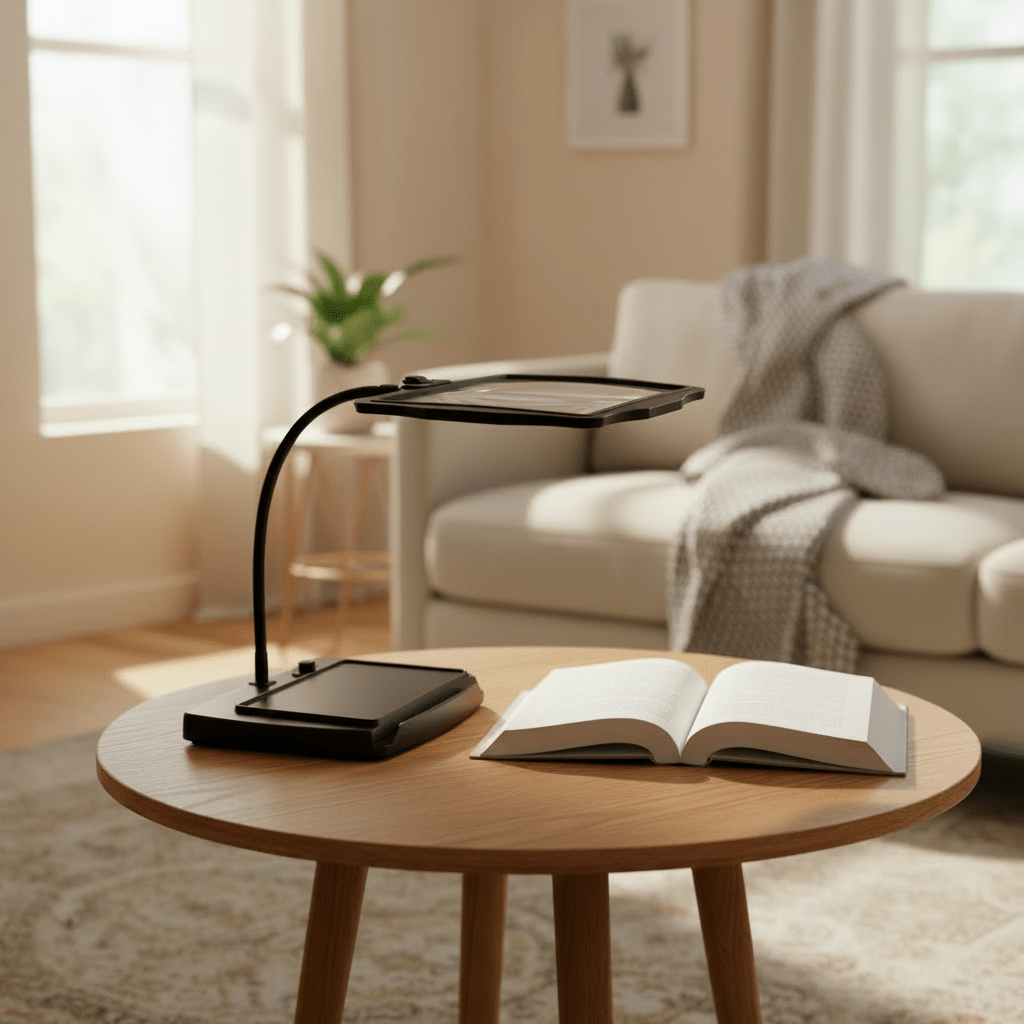 LED Task Light with 3X Magnifier and Adjustable Gooseneck Arm for Close-Up Work, Hobbies, Small Text, Electronics Repair, and Sewing Project