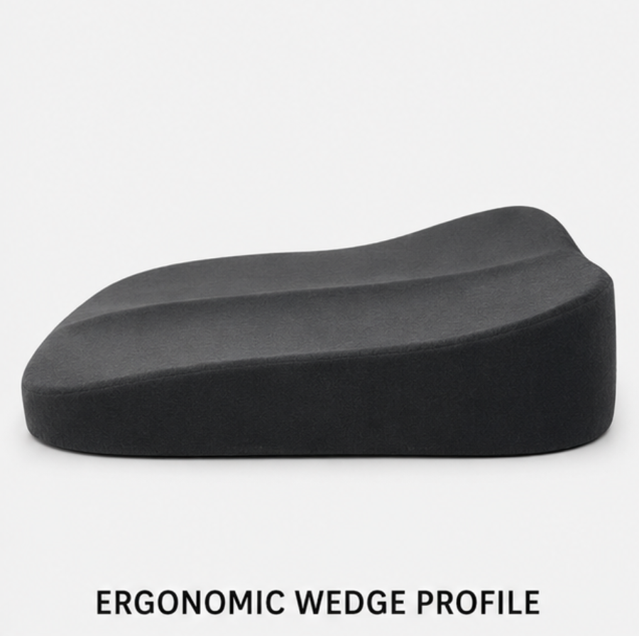 Wedge Car Seat Cushion with Memory Foam for Better Driving Visibility and Posture Support