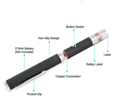 Precision Laser Pointer Pen for Presentations and Professional Use – 3 Beam Colors Available – Metal Construction – Up to 3,280 ft Range