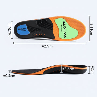 Cushioned Orthotic Inserts with Elevated Midfoot Support for Sneakers and Work Shoes