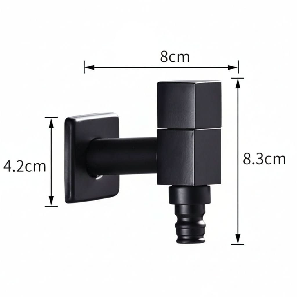 Wall-Mount Single Handle Faucet in Black Finish for Indoor & Outdoor Sinks
