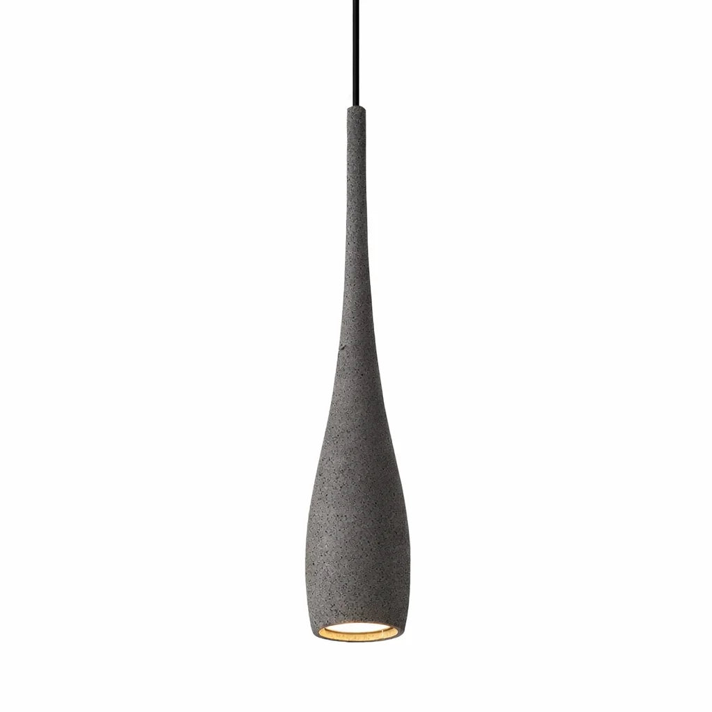 Sculpted Stone Pendant Light – Minimalist Cement Design with Adjustable Height