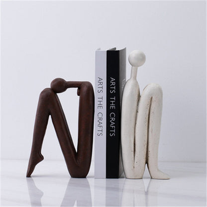 Sculptura Modern Bookends - White Porcelain, Decorative Sculptural Design