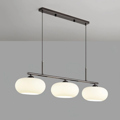 Triple Glass Shade Hanging Light 7-inch Globes Adjustable Height Silver Gold Kitchen Dining Room Ceiling Fixture for Modern Homes
