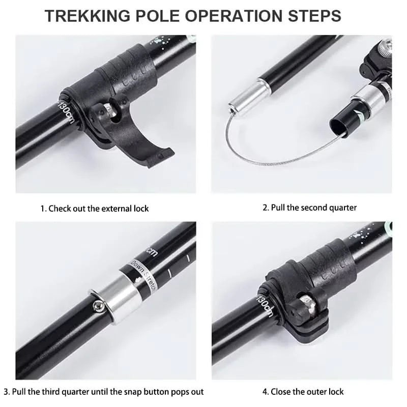 Adventure Gear | Adjustable Trekking Poles with Lightweight Design | Perfect Hiking Support for Stability and Comfort